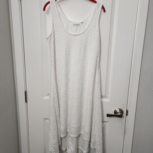 5/$30 New York & Company White High Low Lace Dress